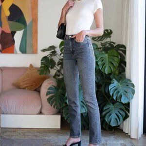 Liza High Rise Straight Long Jeans (Reformation)